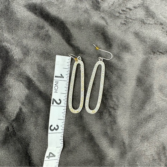 2 Vintage Silver with White and Yellow Stones Earrings - Picture 3 of 3